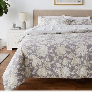 Tommy Hilfiger Broadmoor gray yellow floral duvet cover
